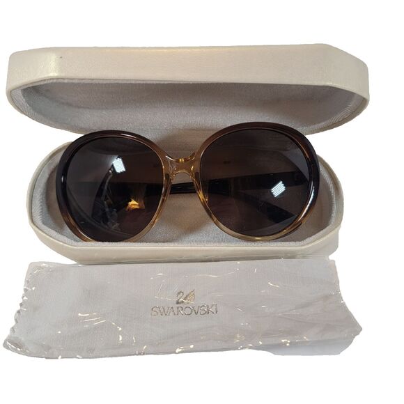 SWAROVSKI Ciara 56F Tortoise Sunglasses Pearl Accents w/Stones 58016 - Picture 1 of 9